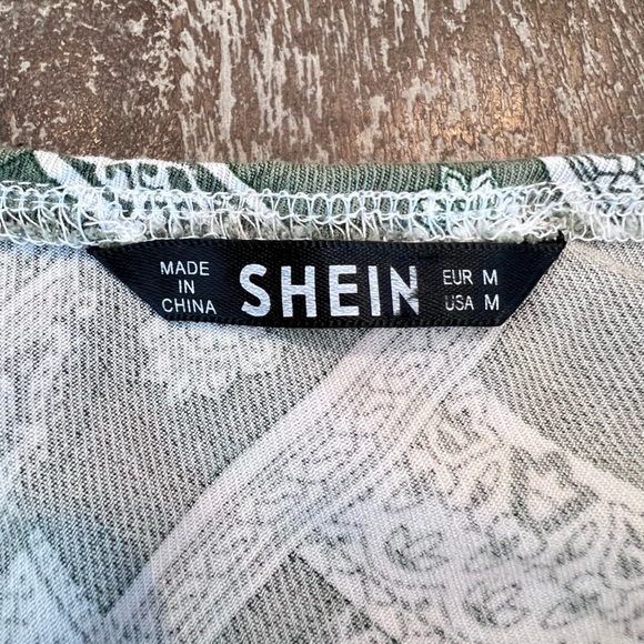 SHEIN Green Patterned Dress and Brown Sleeveless Top Set - Picture 11 of 12